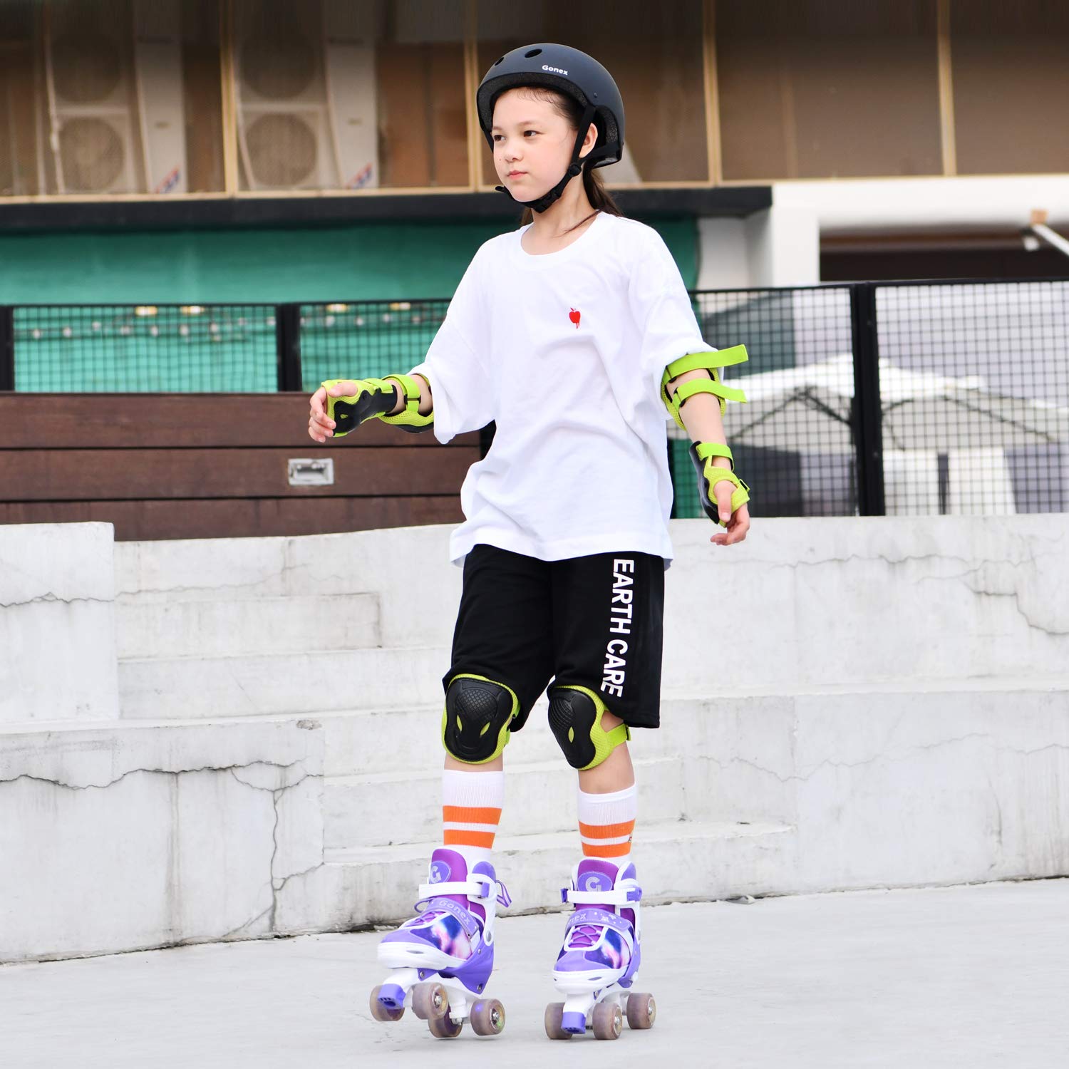 gonex-adjustable-light-up-roller-skates-for-kids-sizes-s-m-l image 7