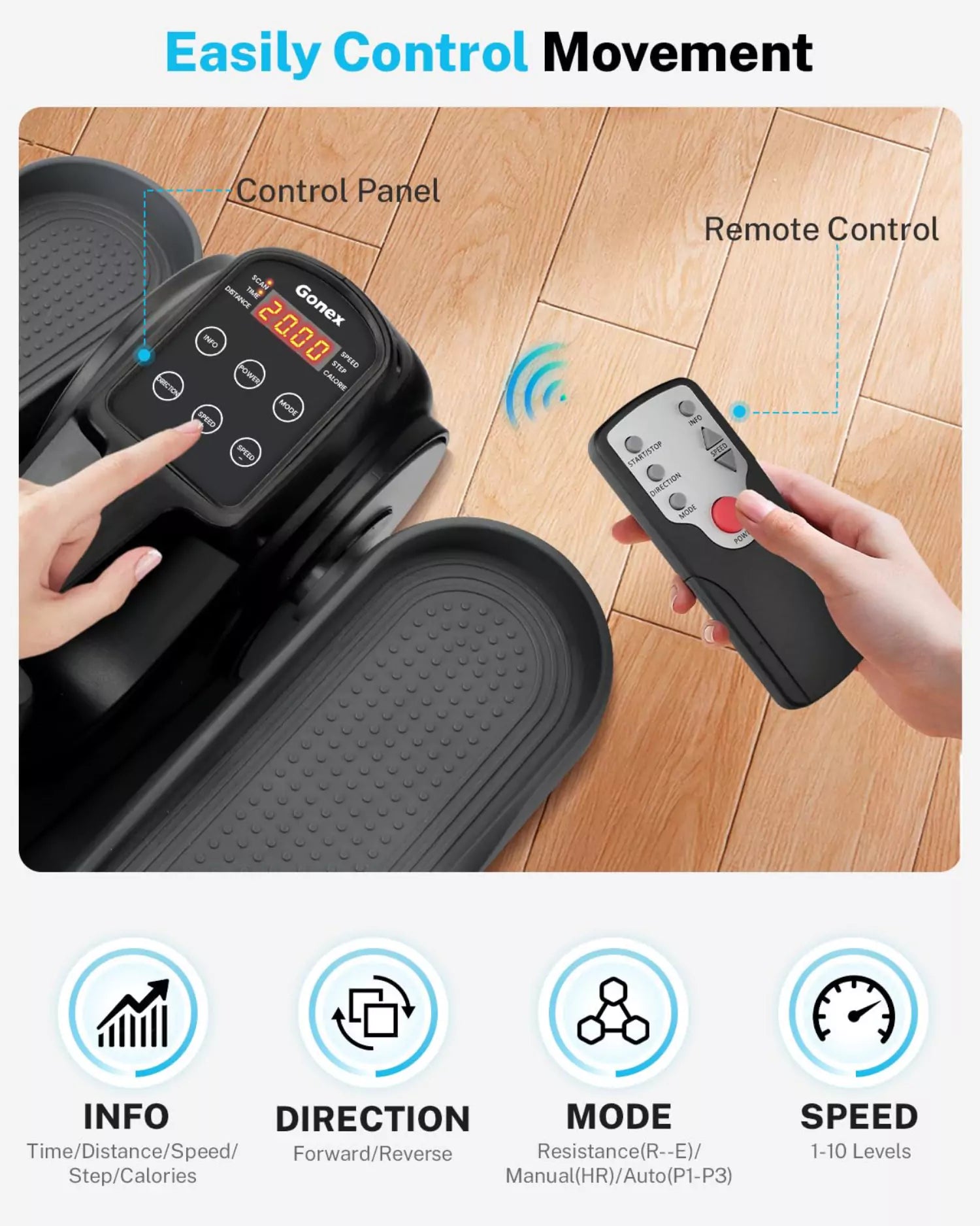 gonex-under-desk-elliptical-trainer-with-10-resistance-levels-and-3-modes image 5
