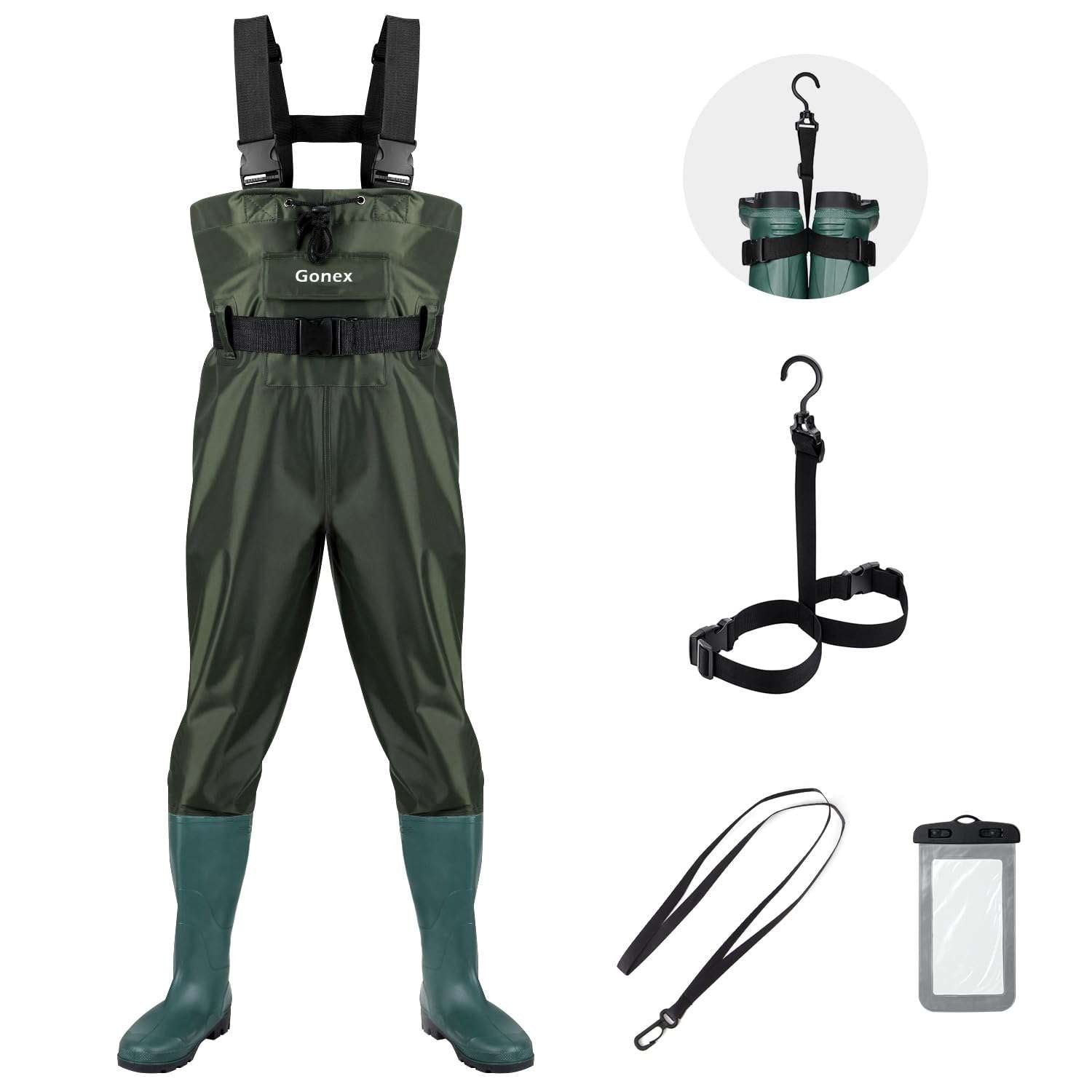 gonex-chest-waders-lightweight-waterproof-fishing-waders-with-boots-size-9-14 image 7