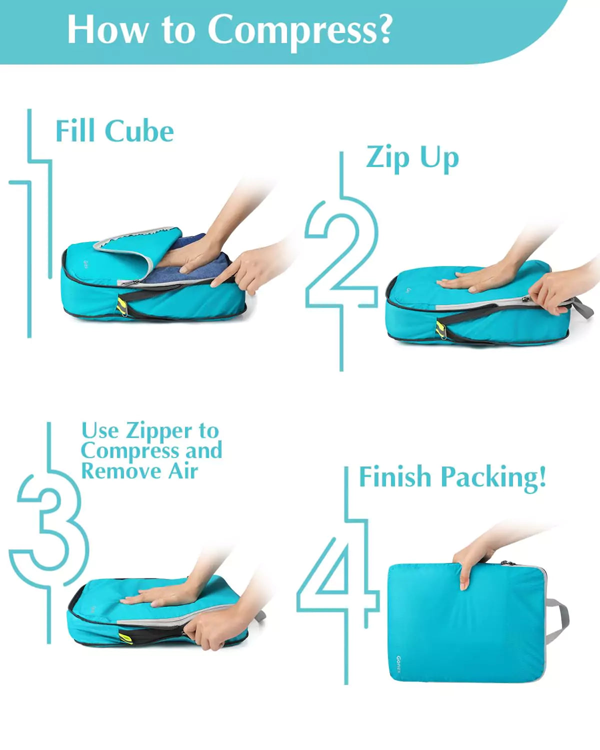 gonex-5-pcs-compression-packing-cubes-with-laundry-bag-rip-stop-nylon-travel-set image 7