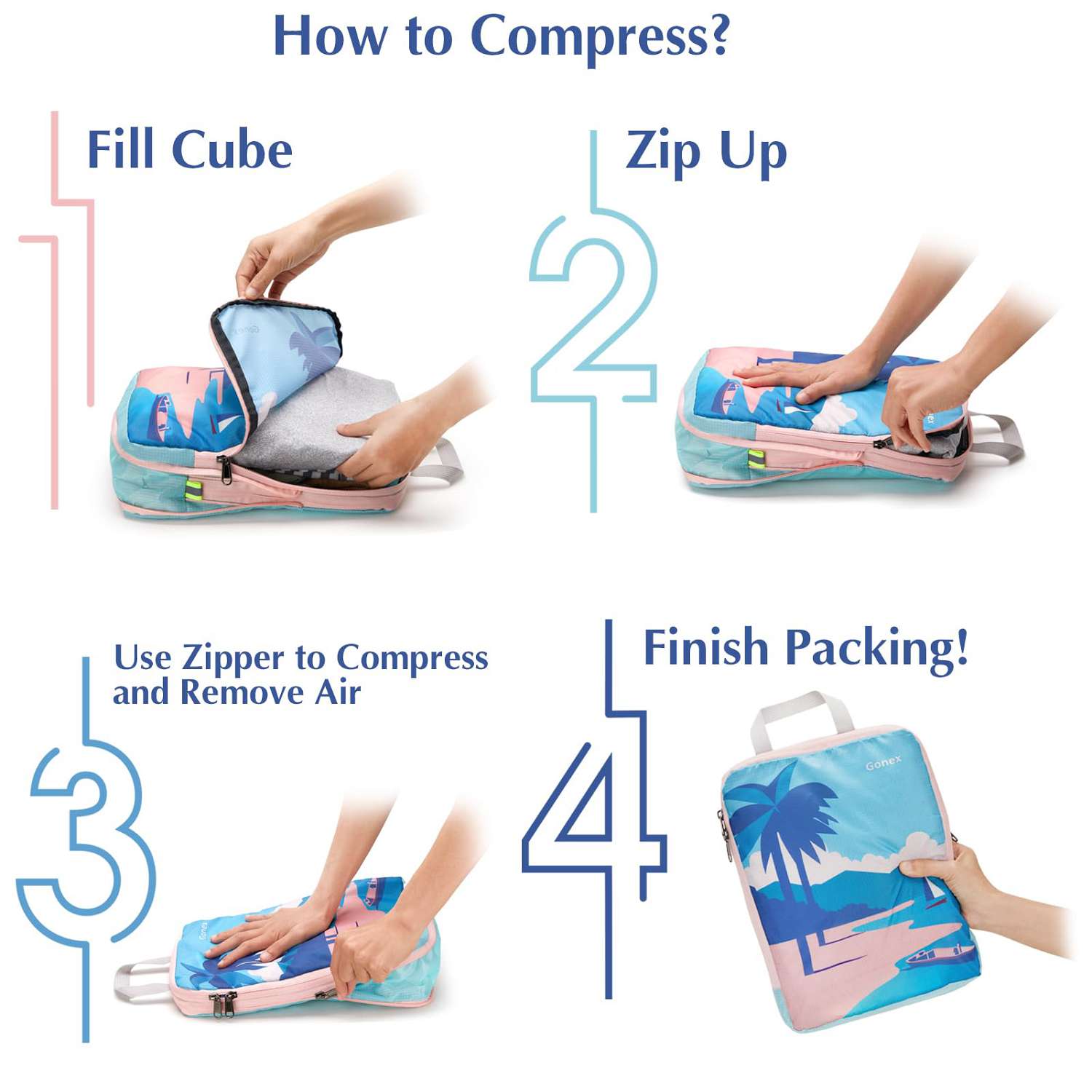 gonex-beach-compression-packing-cubes image 2