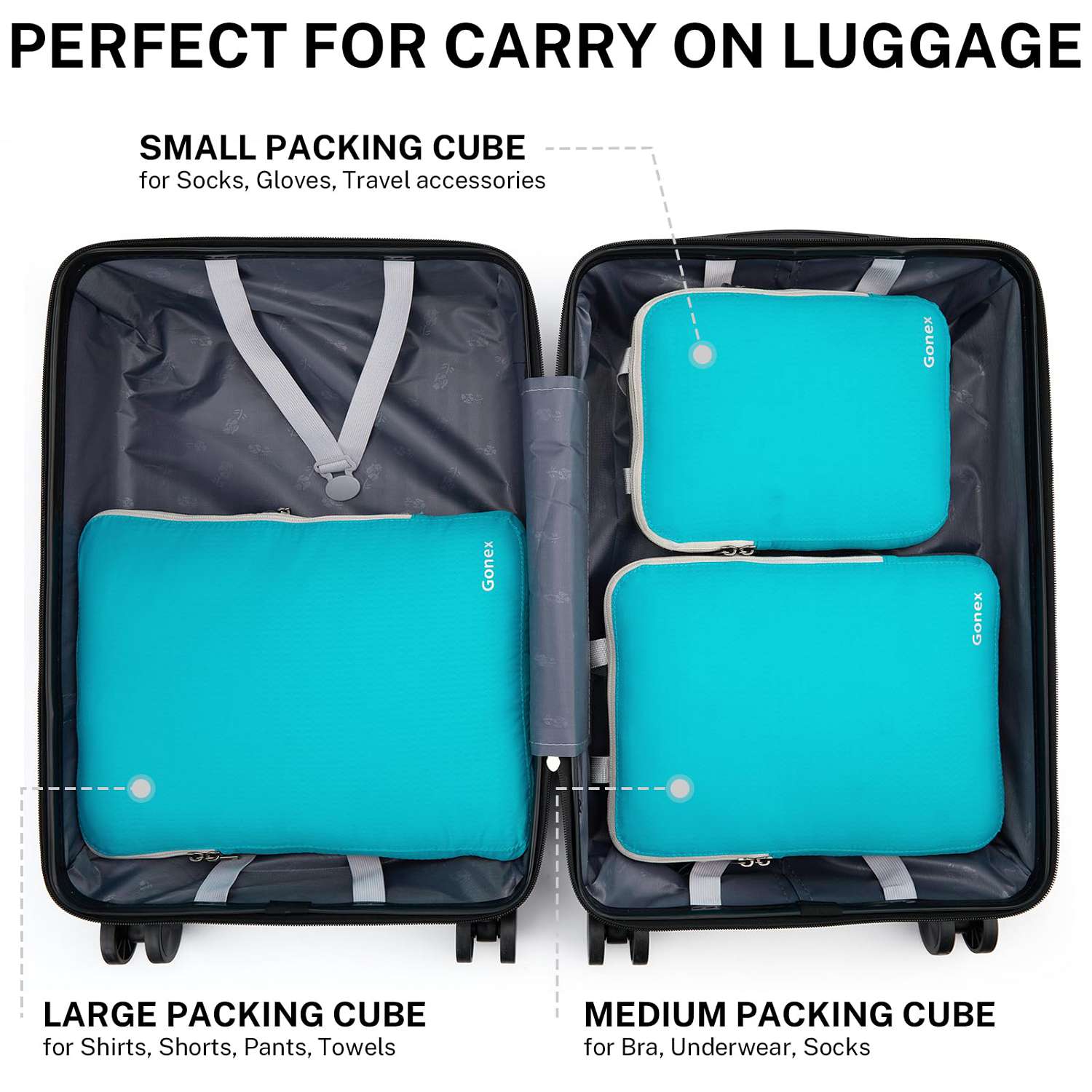 gonex-extensible-packing-cubes-3-piece-set-compression-rip-stop-nylon image 4