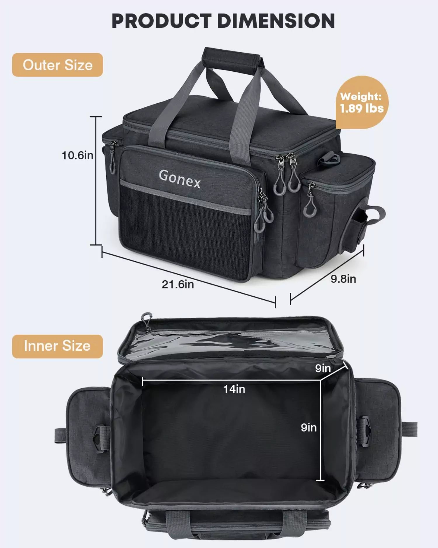 gonex-fishing-tackle-bag-with-large-front-pocket-8-compartment image 3