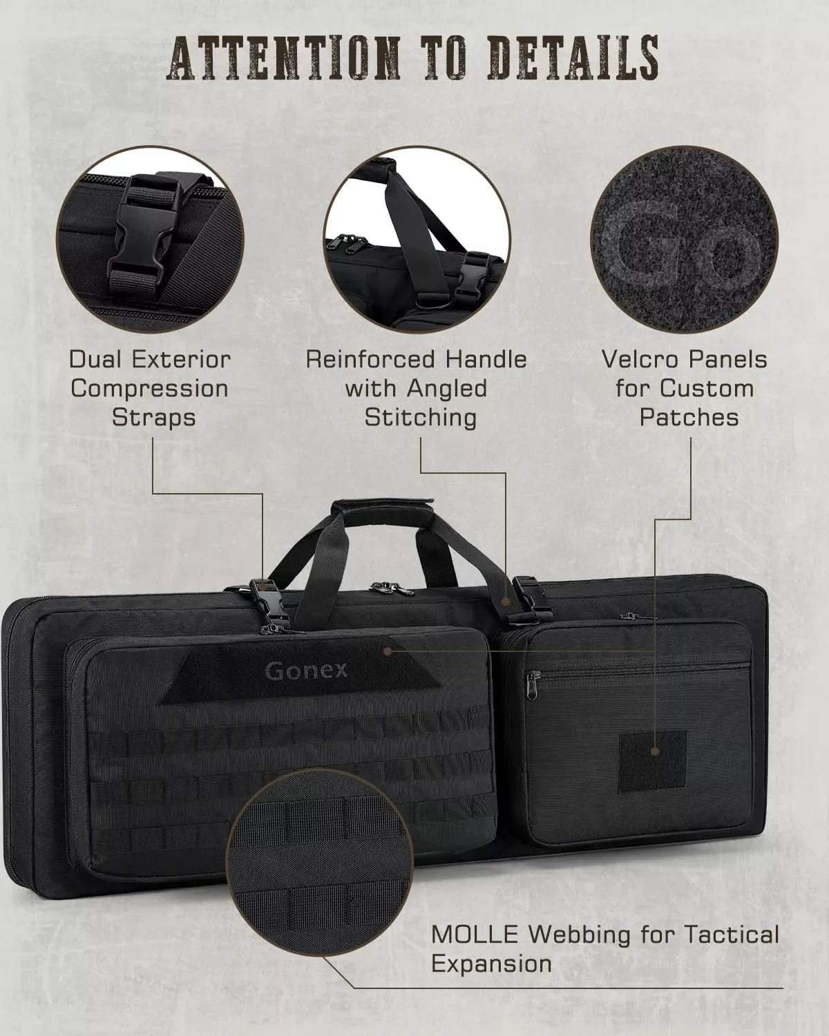 gonex-36-double-tactical-rifle-case-padded-rifle-bag-for-two-scoped-rifles image 6