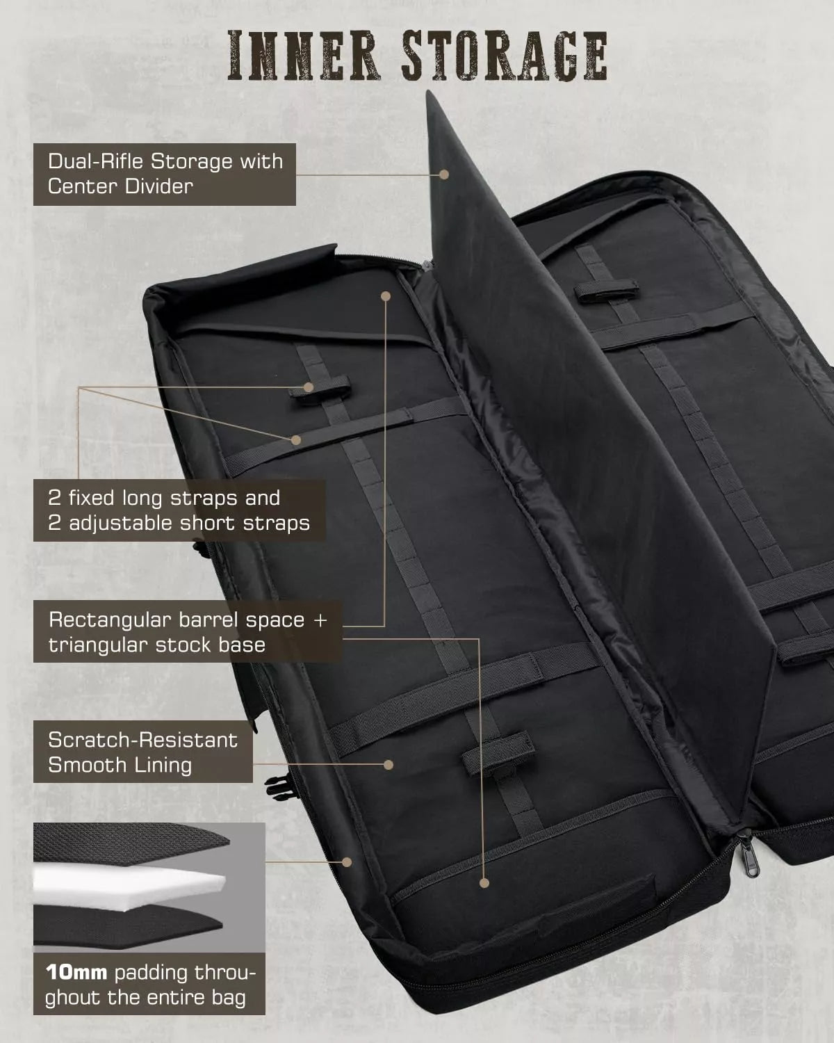 gonex-36-double-tactical-rifle-case-padded-rifle-bag-for-two-scoped-rifles image 4