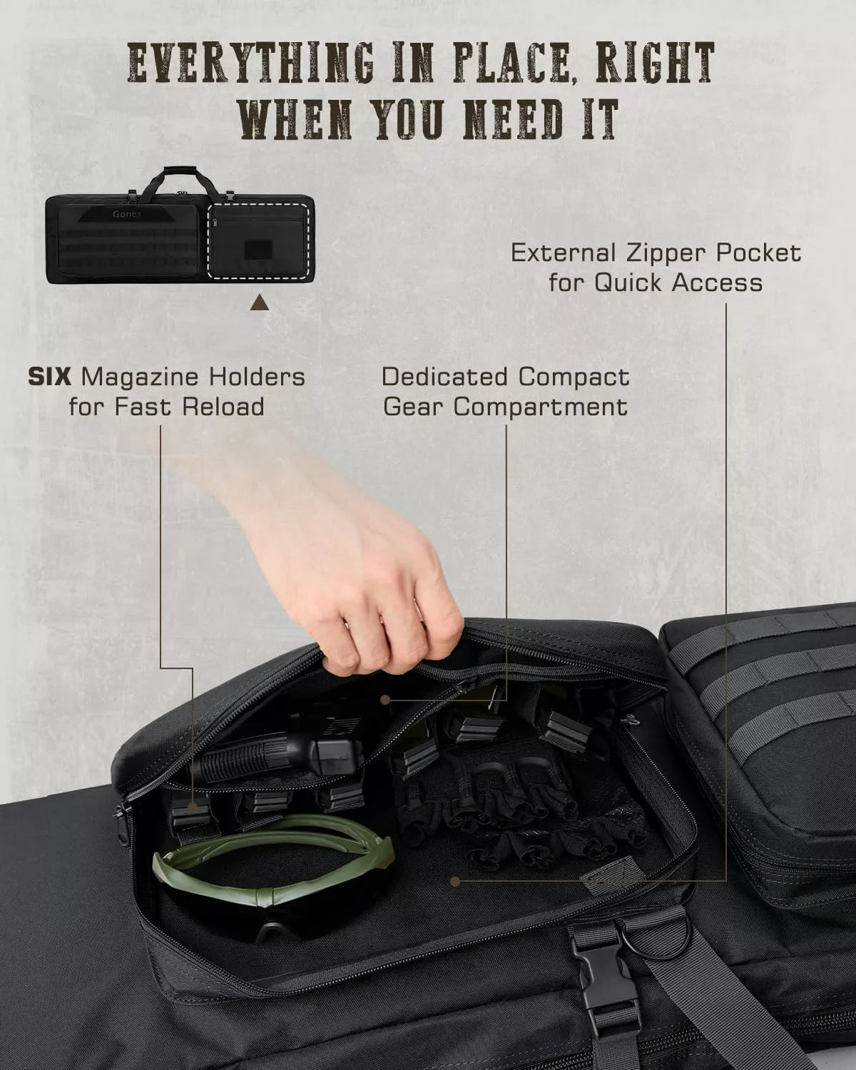gonex-36-double-tactical-rifle-case-padded-rifle-bag-for-two-scoped-rifles image 8