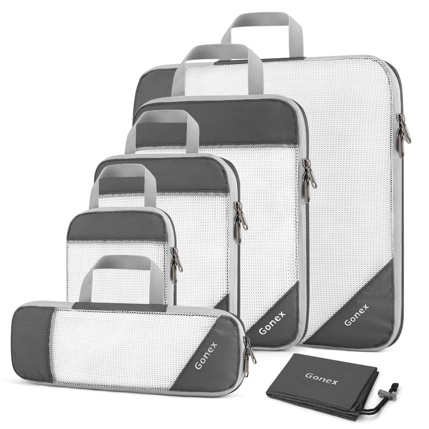 gonex-compression-packing-cubes-with-mesh-top-6-piece-set image 3