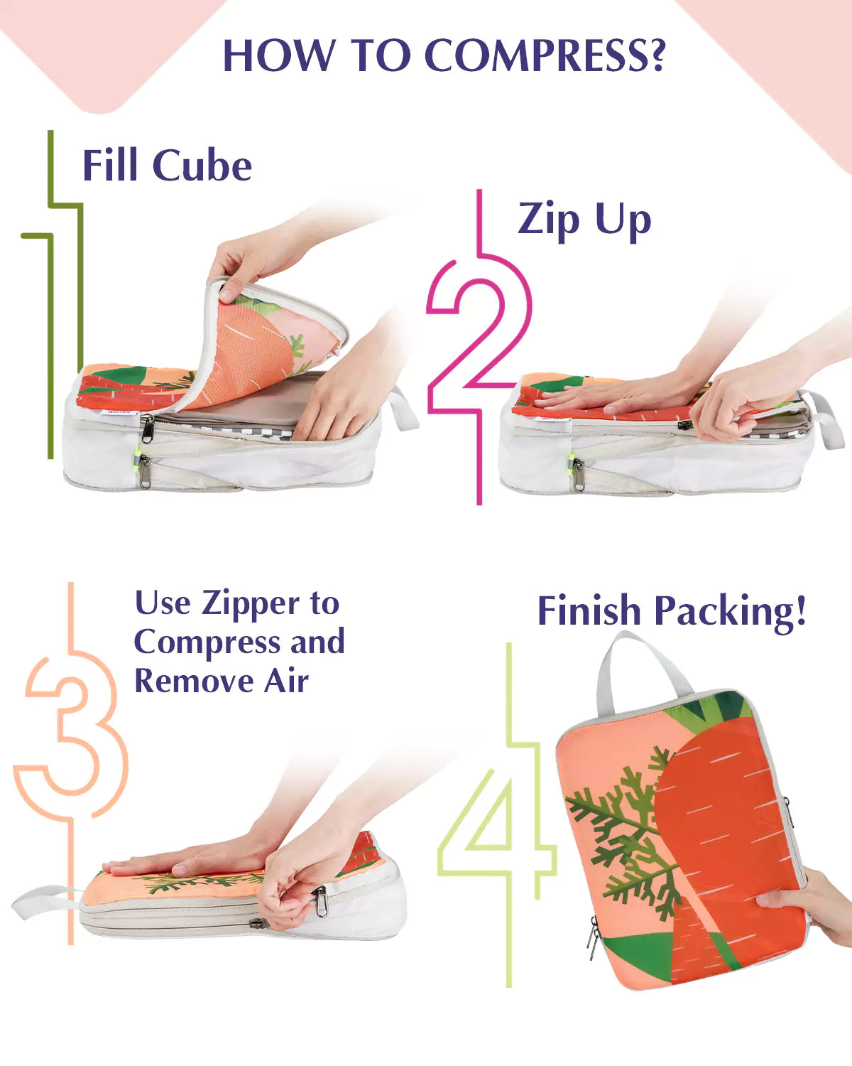 gonex-veggie-compression-packing-cubes-set-space-saving-cute-prints-dual-zipper- image 5