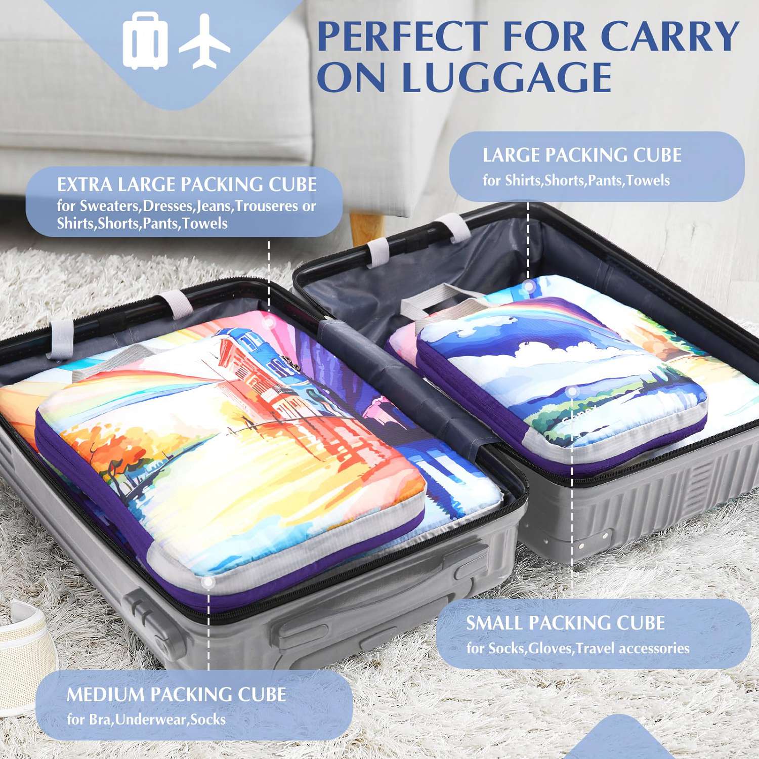 gonex-rainbow-compression-packing-cubes-4-piece-set image 5