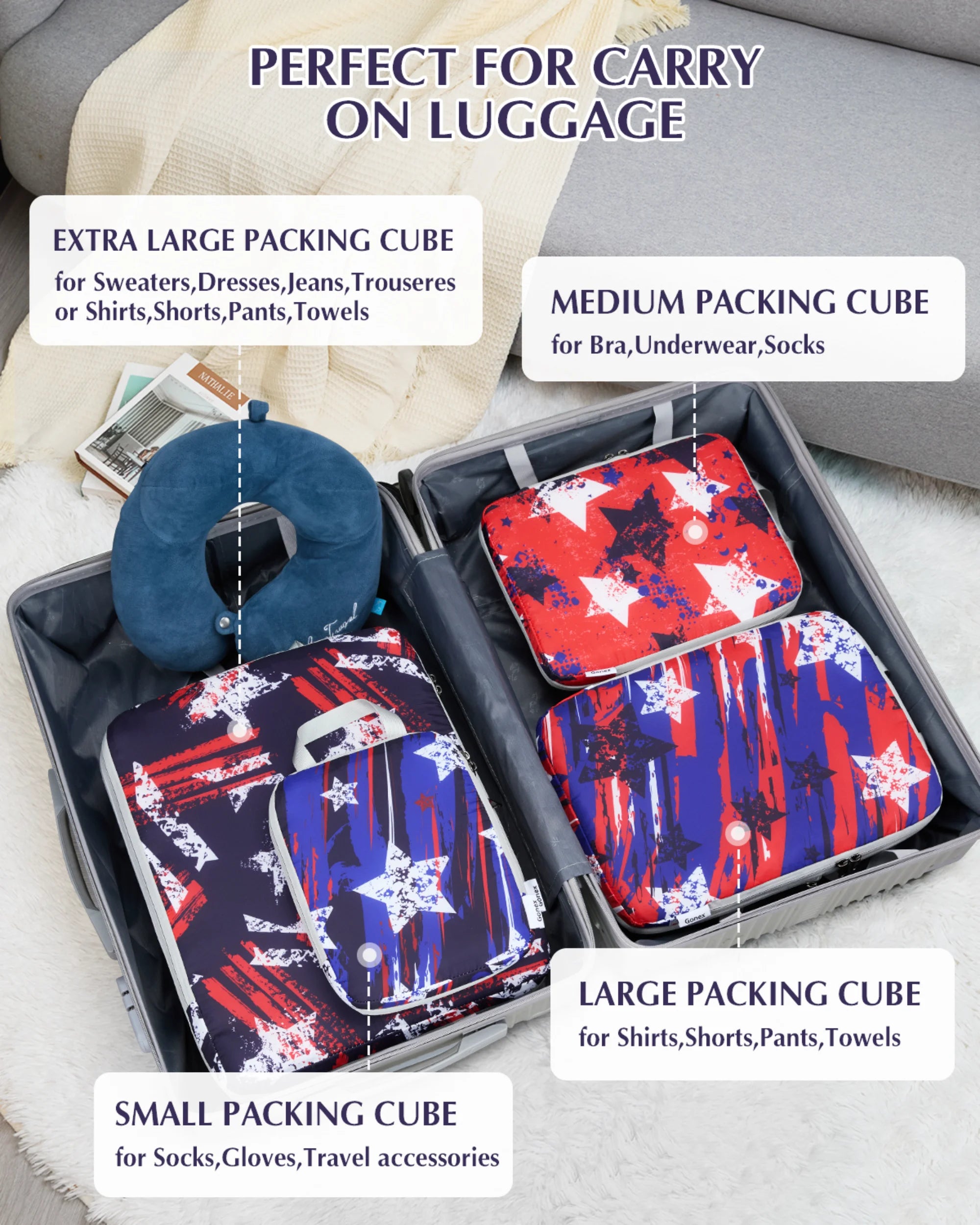 gonex-patriot-stripe-compression-packing-cubes-set-4-piece image 5
