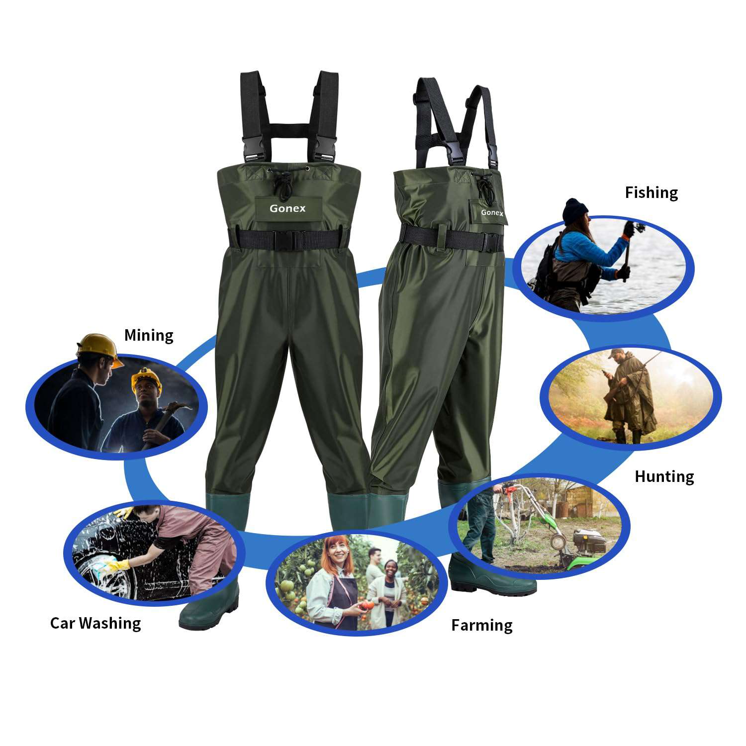 gonex-chest-waders-lightweight-waterproof-fishing-waders-with-boots-size-9-14 image 6