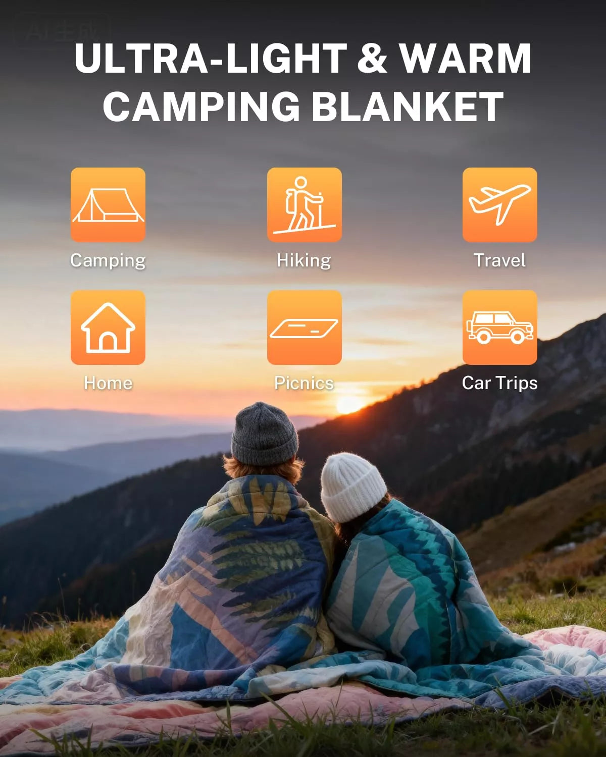 gonex-desert-puffy-printed-outdoor-camping-blanket-79-x-55-lightweight-thermal-i image 7