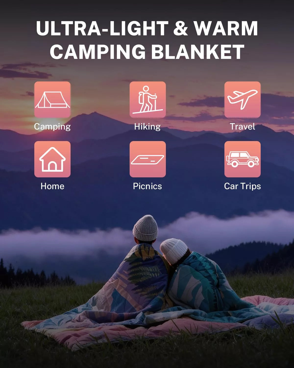 gonex-sunset-puffy-printed-outdoor-camping-blanket-79-x-55 image 6