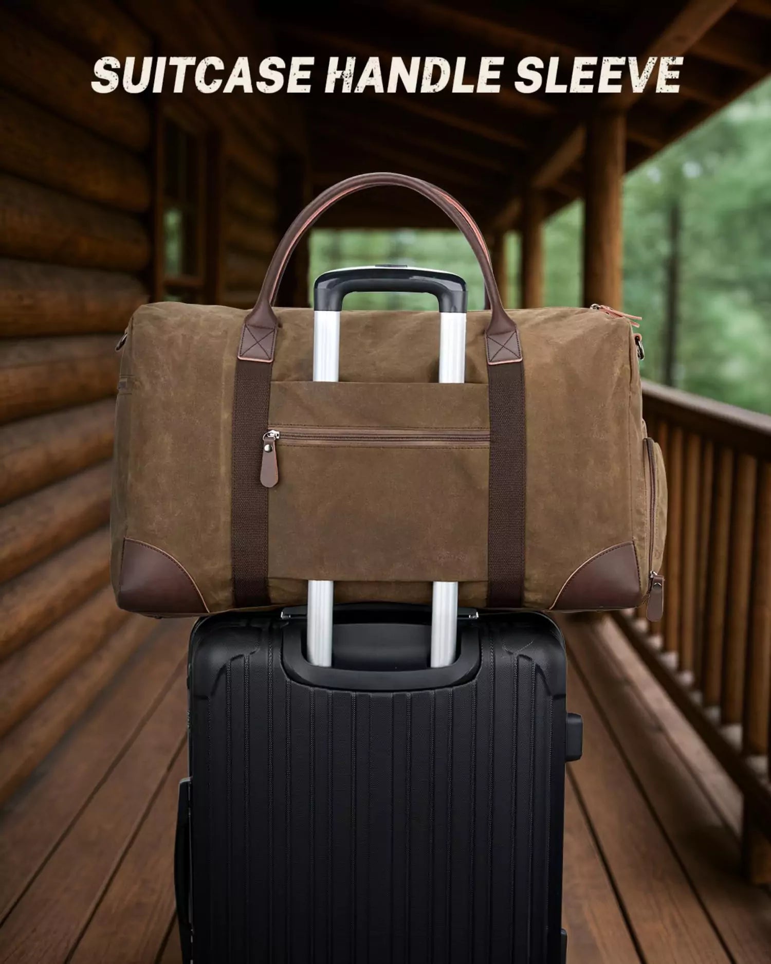 gonex-55l-waxed-canvas-duffle-bag-with-shoes-compartment image 7