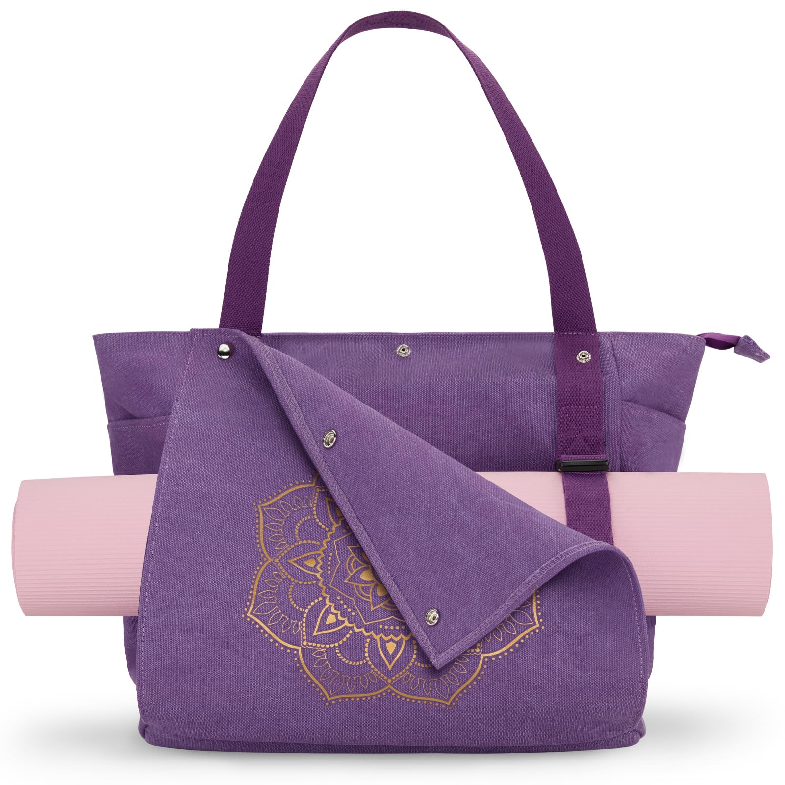 gonex-canvas-yoga-mat-bag-large-fold-out-front-pocket-20x13x5-1-inches-fits-72-m image 1