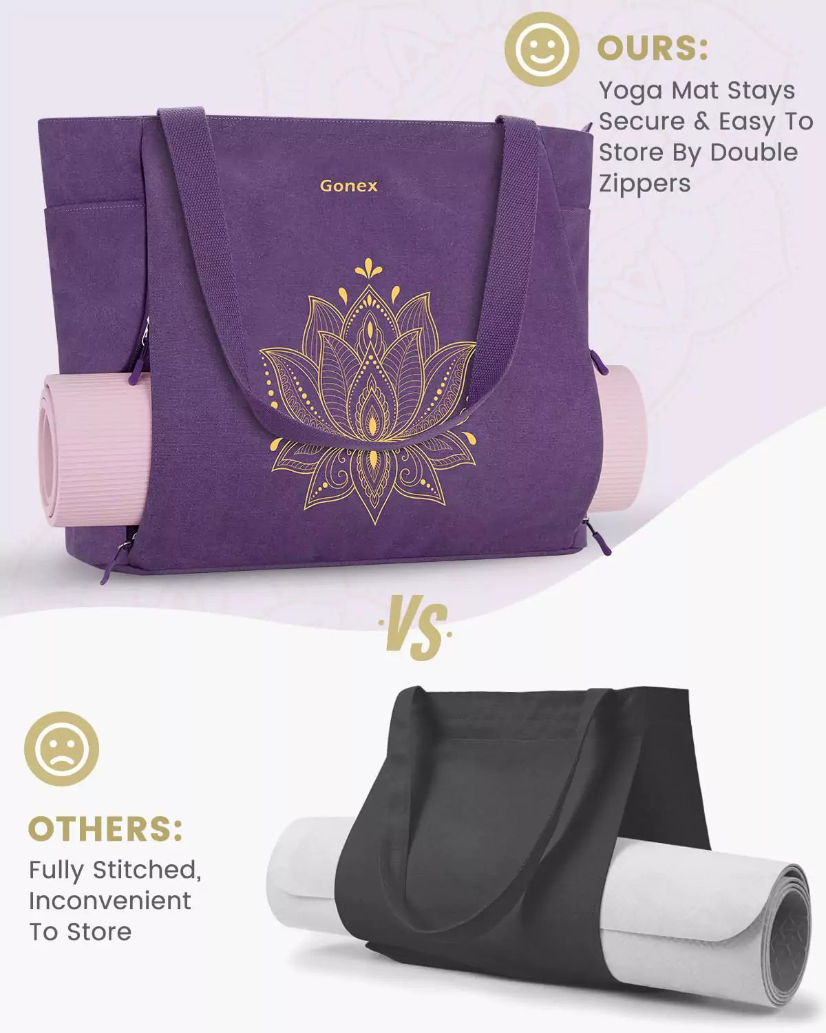 gonex-yoga-mat-bag-xl-full-zipper-multi-pocket-tote-for-yoga-mats-and-gear image 2