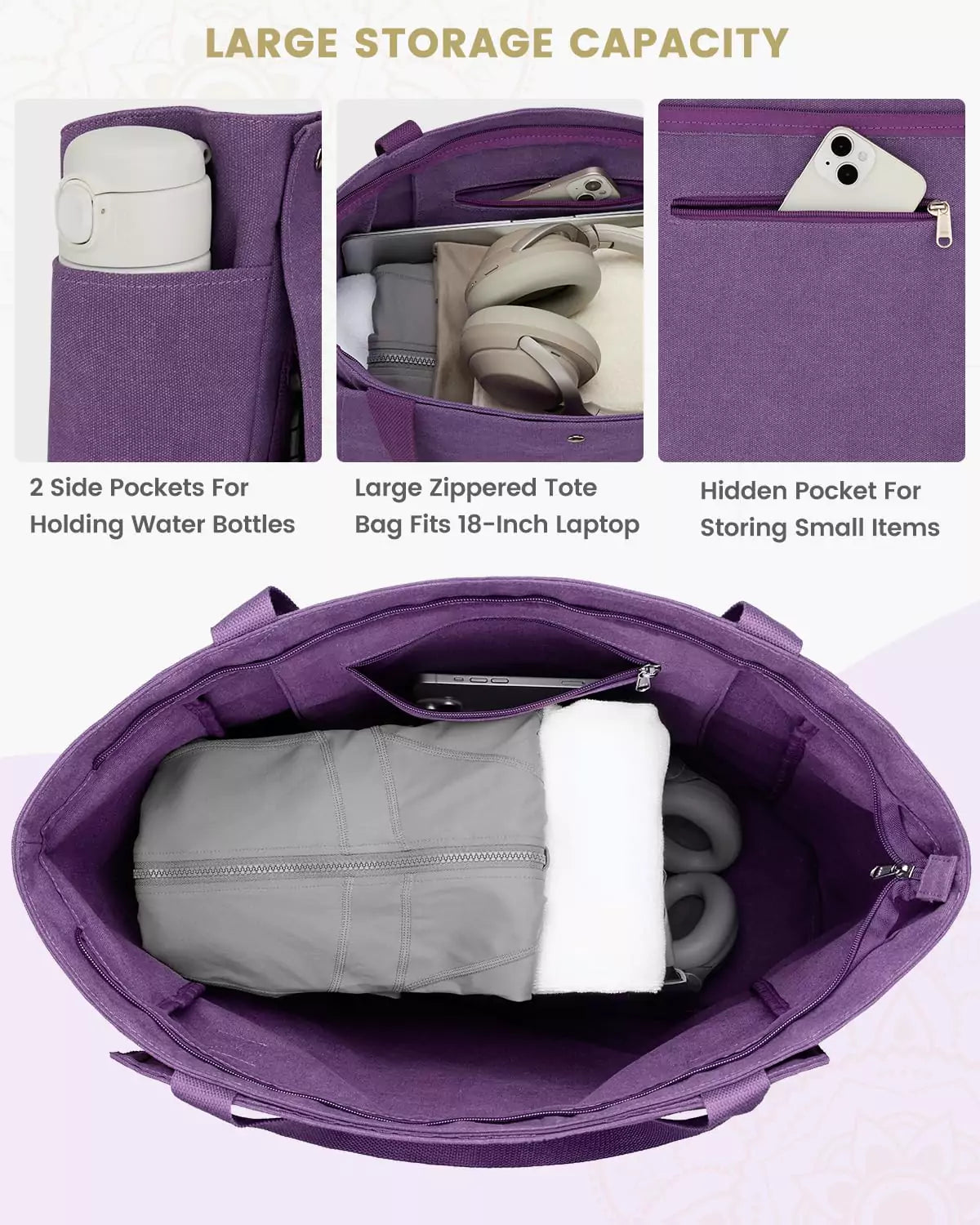 gonex-canvas-yoga-mat-bag-x-large image 4