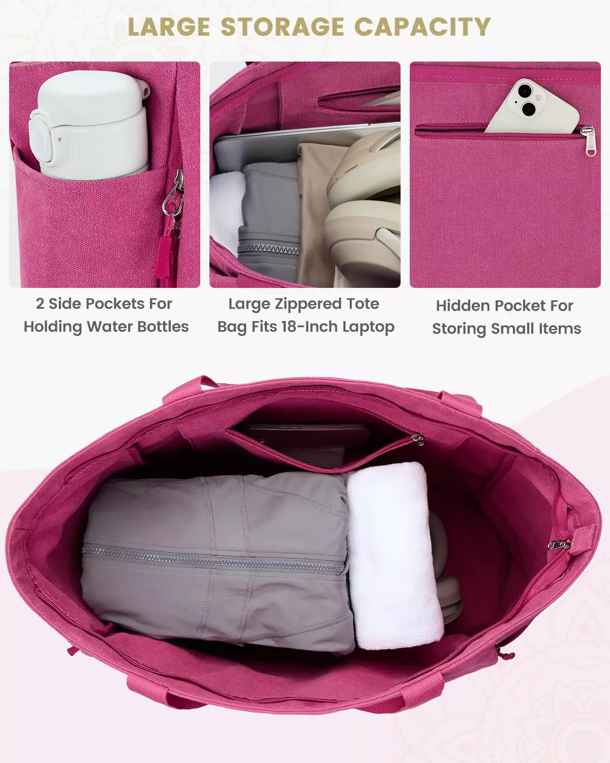 gonex-yoga-mat-bag-xl-full-zipper-multi-pocket-tote-for-yoga-mats-and-gear image 3