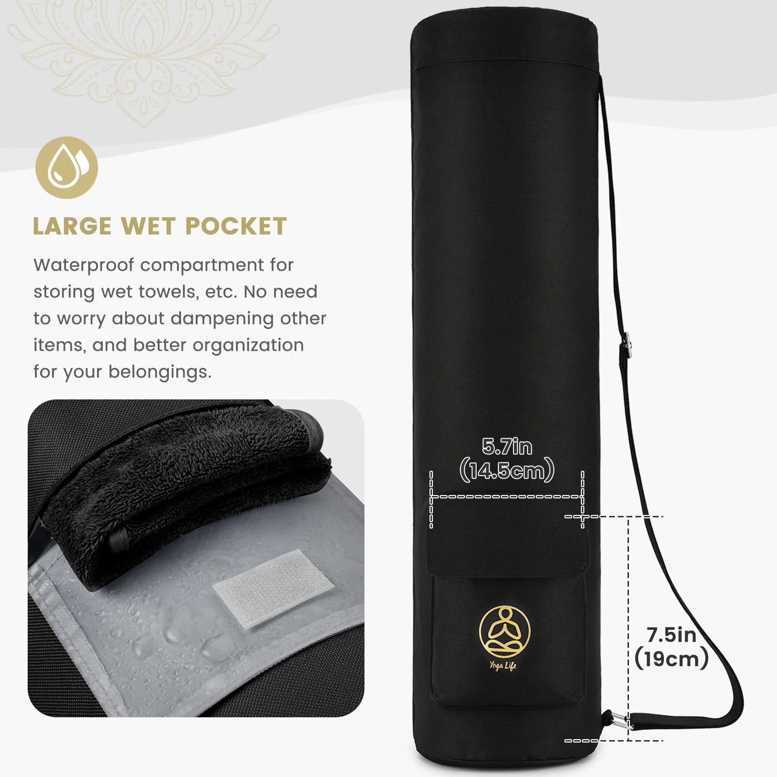 gonex-yoga-mat-bag-elephant-600d-oxford-cloth-water-resistant image 5